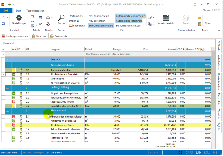 Animation starten: Datenübernahme und Sortierung per Drag & Drop - mexXsoft X2 - Die Handwerkersoftware