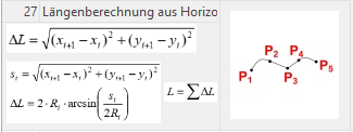 Formel-27-REB-mexXsoft Formel 27: Längenberechnung aus Horizontalstrecken - mexXsoft online